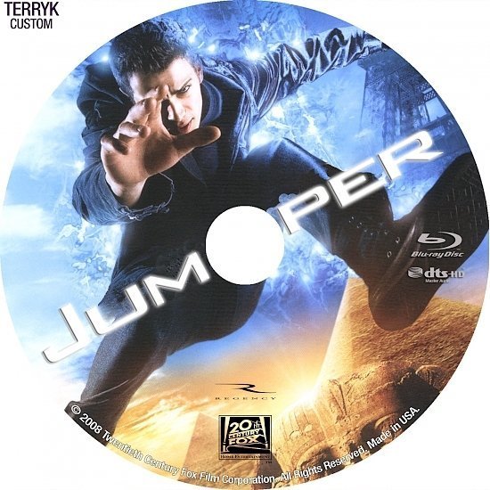 Jumper (2008) Custom Blu-Ray DVD Label 