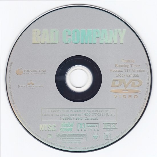 dvd cover Bad Company (2002) WS R1