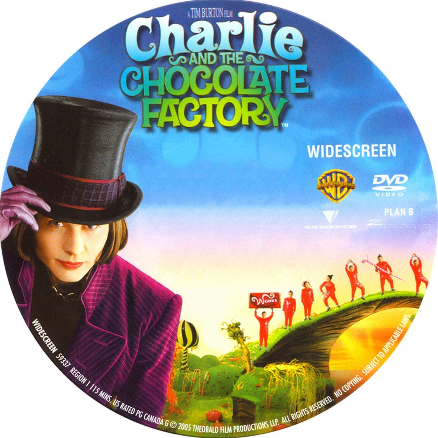 dvd cover Charlie And The Chocolate Factory (2005) R1.