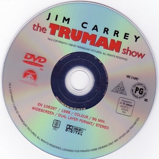 dvd cover The Truman Show (1998) R2