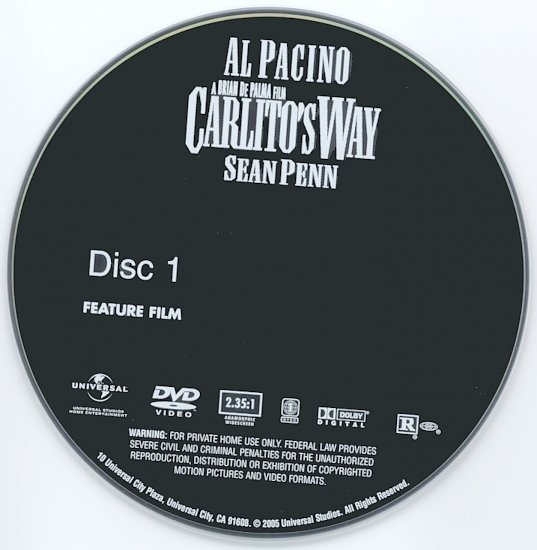 dvd cover Carlito's Way (1993) WS R1