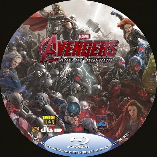 Avengers Age of Ultron  R0 Custom Blu-Ray cover & Label 