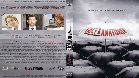 dvd cover Grey's Anatomy Season 9