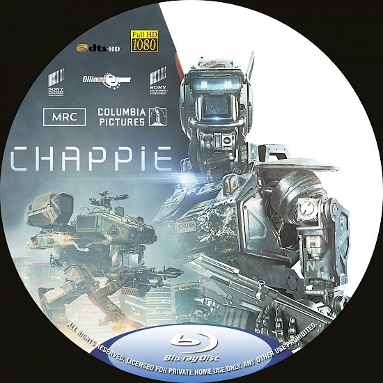 dvd cover Chappie R0 Custom Blu-Ray Cover & Label