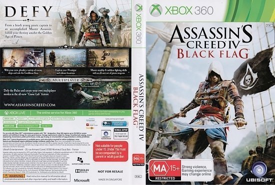 dvd cover Assassins Creed IV: Black Flag PAL Xbox 360