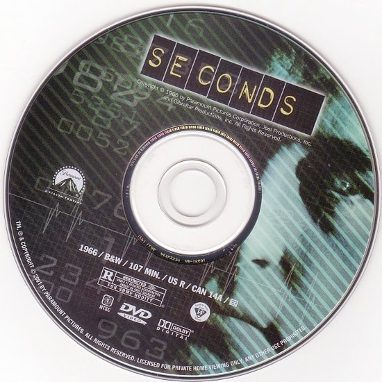 dvd cover Seconds (1966) R1