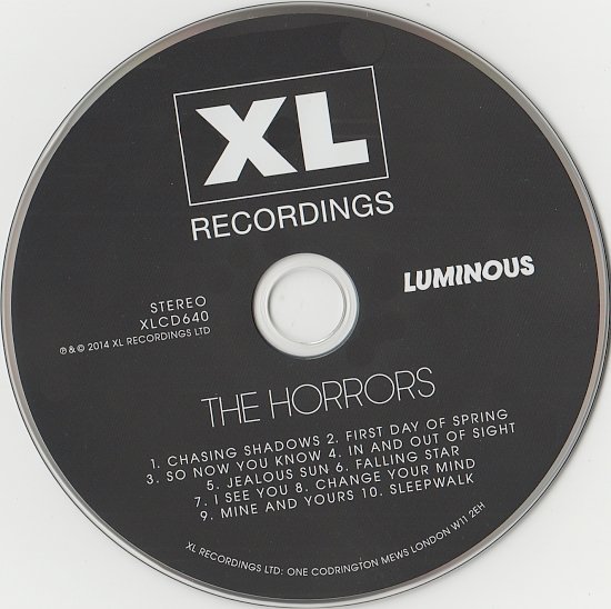 dvd cover The Horrors - Luminous