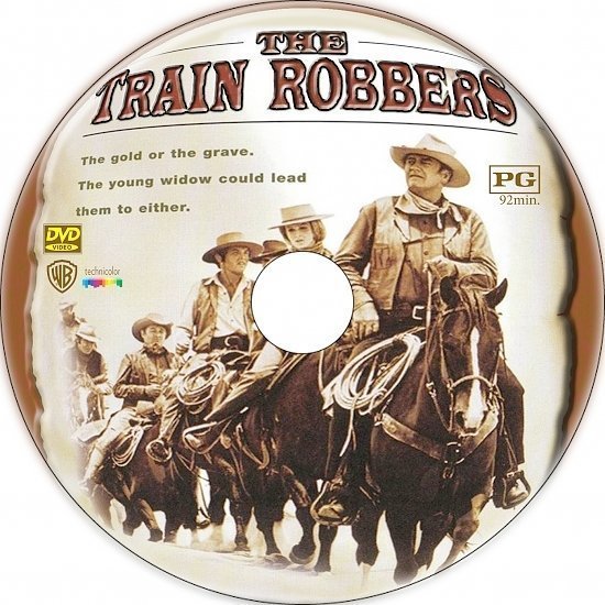 dvd cover The Train Robbers (1973) Custom DVD Label
