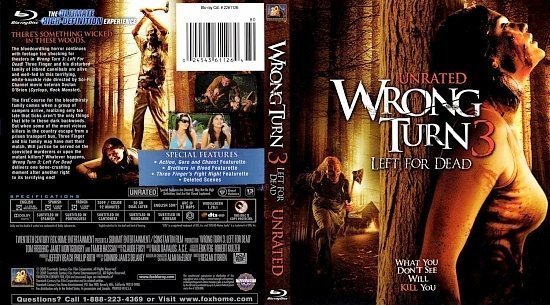 dvd cover Wrong Turn 3 Left For Dead Unrated