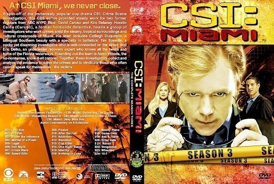 dvd cover CSI Miami S3