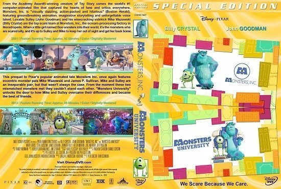 dvd cover Monsters Inc / Monsters University Double