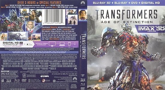dvd cover Transformers - Age Of Extinction 3D Blu-Ray
