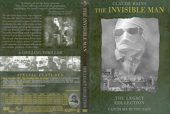 dvd cover Invisibie Man Monsters Legacy Collection