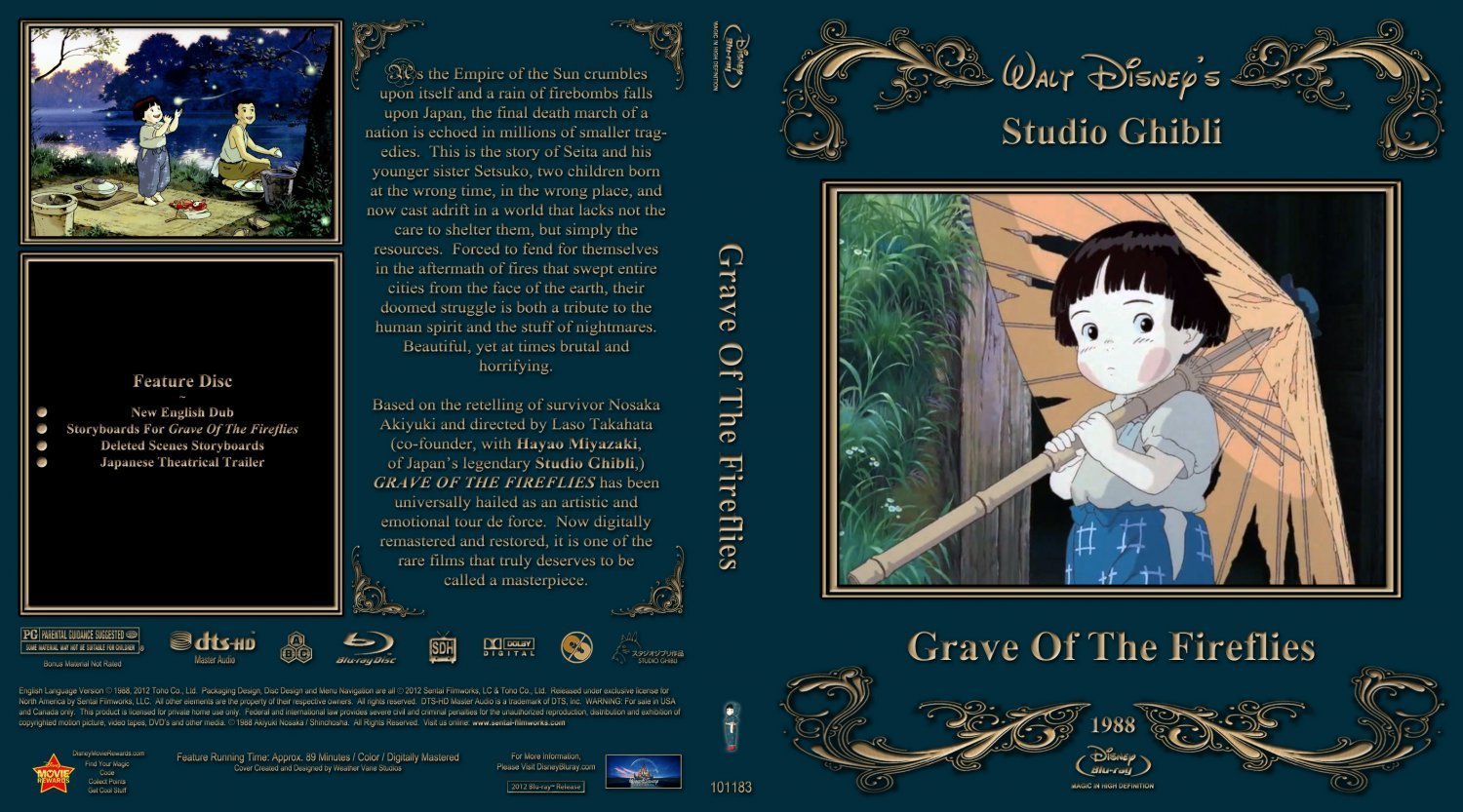 Grave of the fireflies, Dvd covers, Book cover