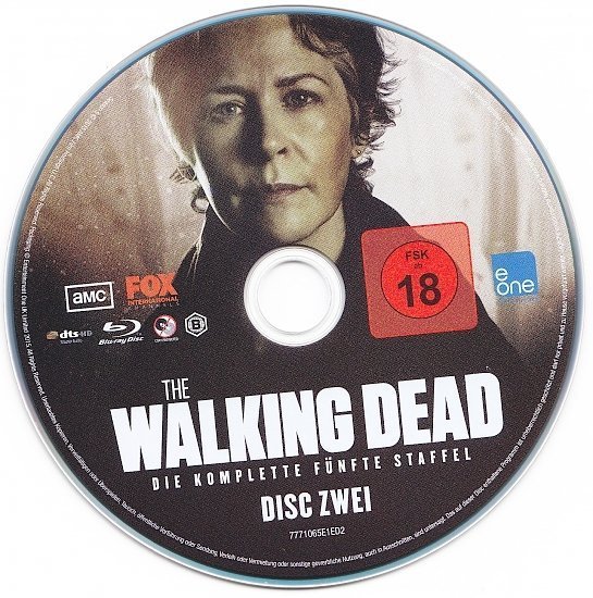dvd cover The Walking Dead - Season 5 R2 Blu-Ray German