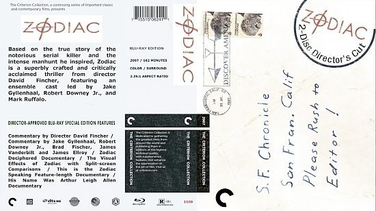 dvd cover Zodiac