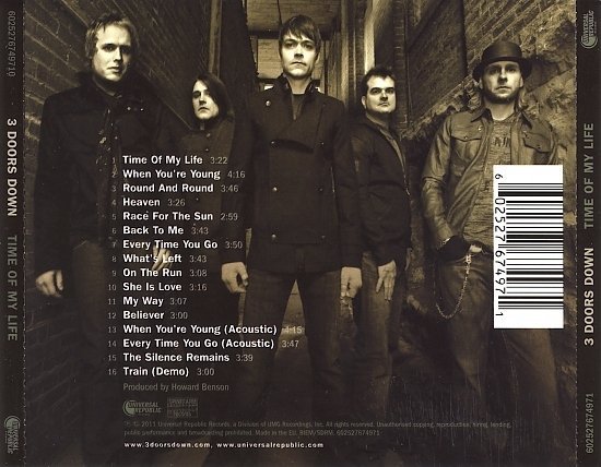 dvd cover 3 Doors Down - Time Of My Life (2011)