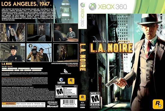 dvd cover L.A. Noire (2011) XBOX 360 USA
