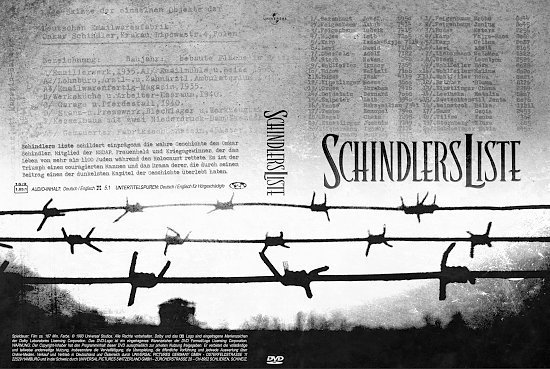 dvd cover Schindler's Liste (1993) R2 German