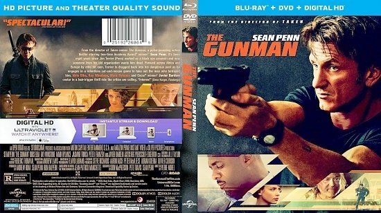 dvd cover The Gunman R1 Blu-Ray