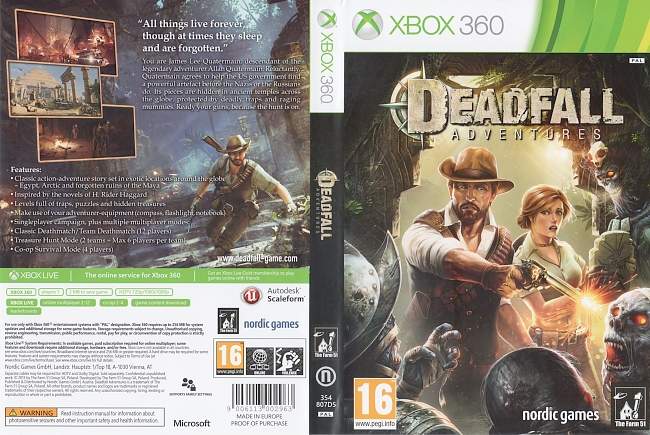 Deadfall Adventures  XBOX 360 PAL 
