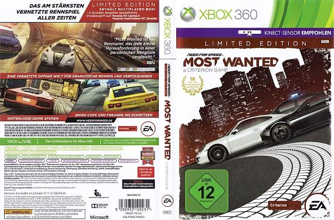 Need For Speed – Most Wanted (Limited Edition)  XBOX 360 PAL German 