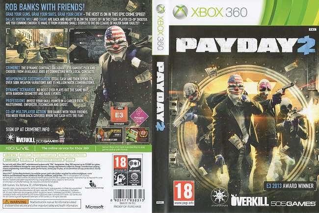Payday 2  XBOX 360 PAL 
