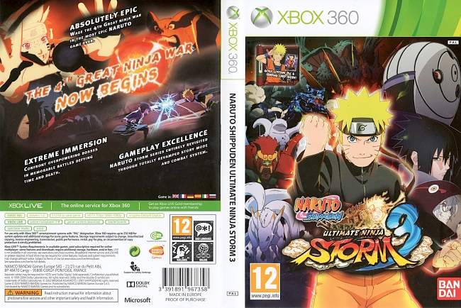 Naruto Shippuden Ultimate Ninja Storm 3  XBOX 360 PAL 
