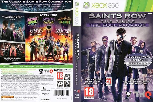 Saints Row The Third The Full Package  XBOX 360 PAL 