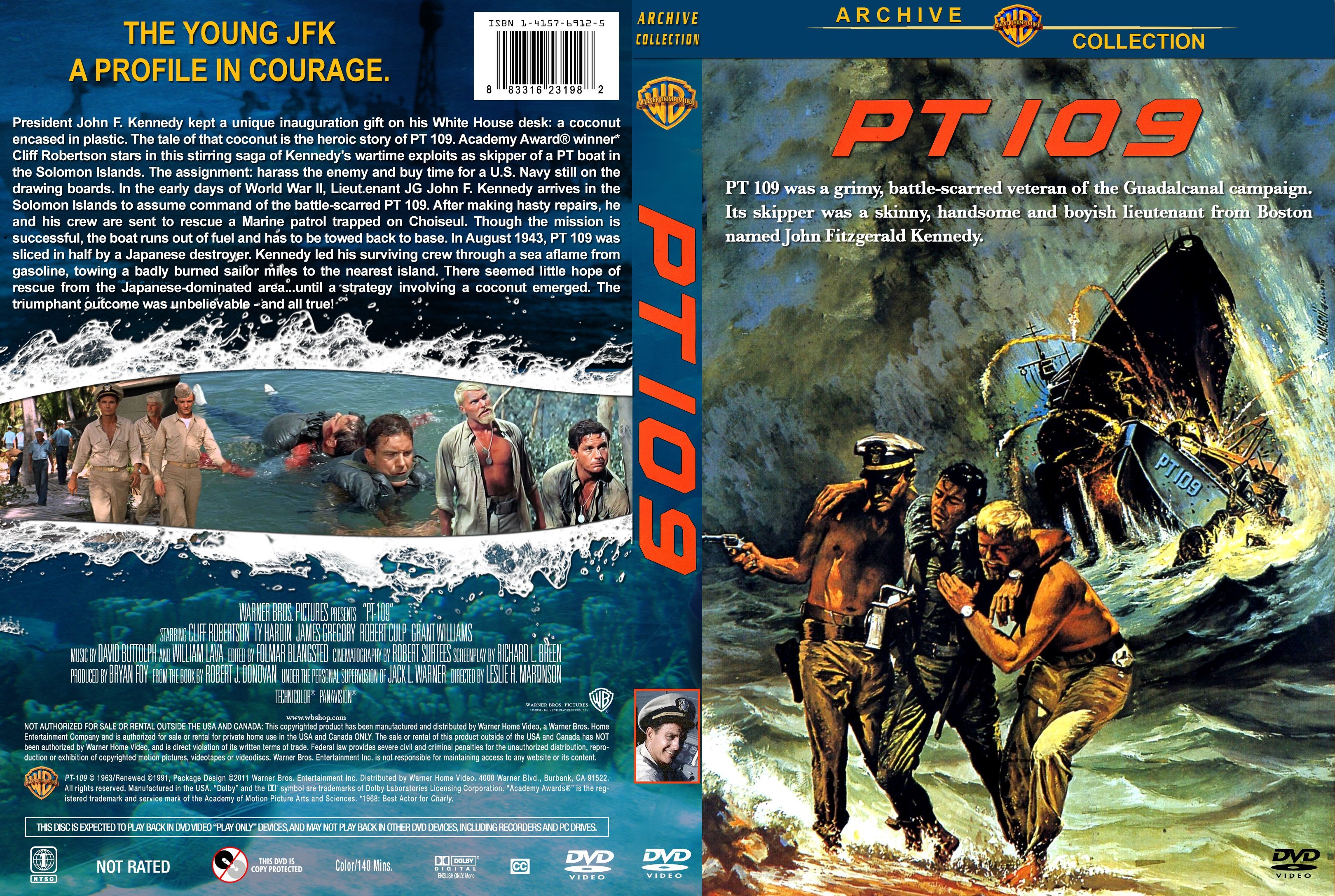 dvd cover PT-109 (1963) R1 Custom Covers & labels.