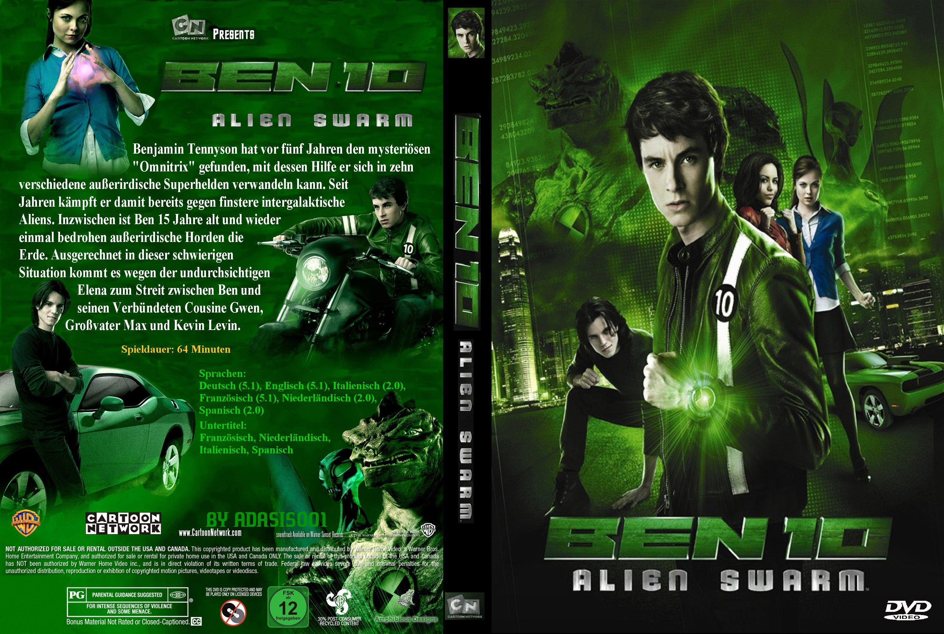 Ben 10 Alien Swarm (2009) R2 Custom German Cover & label.