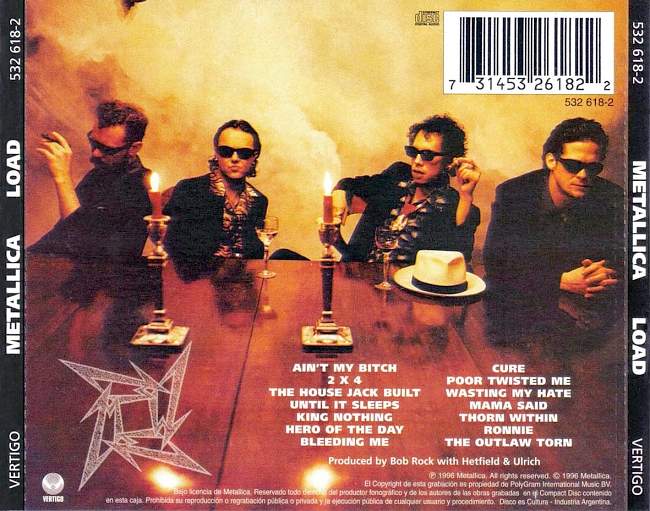 Metallica – Load (1996) Back CD Cover 