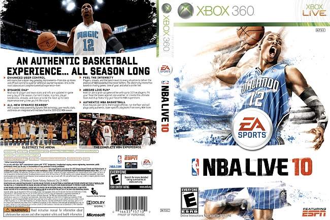 NBA Live 10 (2009) XBOX 360 USA Cover 