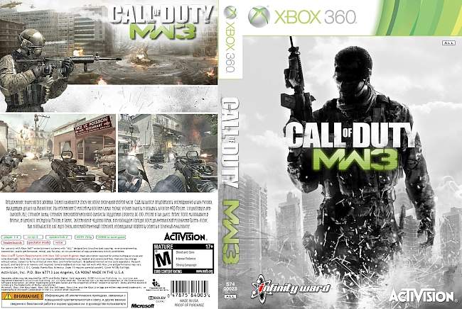 Call Of Duty Modern Warfare 3 (2011) XBOX 360 PAL Russian Cover 