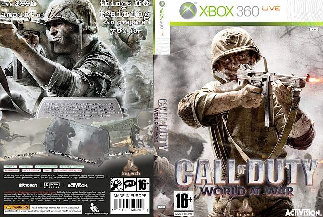 Call of Duty: World at War (2008) XBOX 360 Custom PAL Cover 