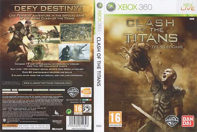 Clash of The Titans (2010) XBOX 360 PAL Cover 