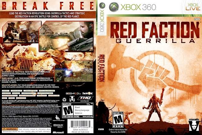 Red Faction Guerrilla (2009) XBOX 360 USA Cover 
