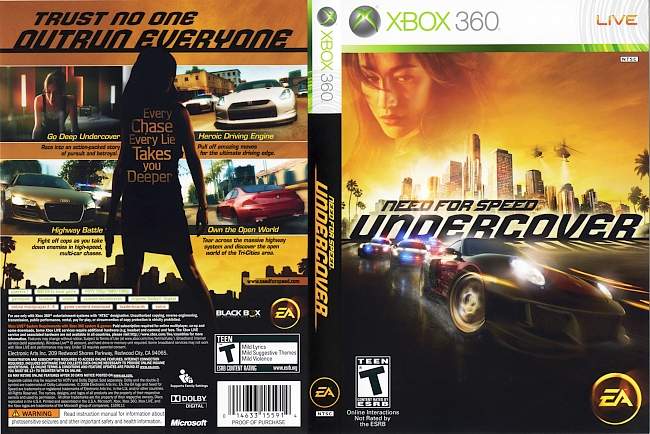 Need For Speed Undercover (2008) XBOX 360 USA Cover 