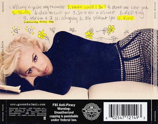Gwen Stefani – This Is What The Truth Feels Like (2016) CD Cover 