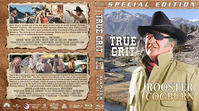 True Grit / Rooster Cogburn Double Feature (1969-1975) R1 Custom Blu-Ray Cover 