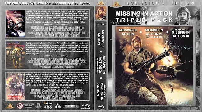 Missing in Action Triple Feature (1984-1989) R1 Custom Blu-Ray Cover 