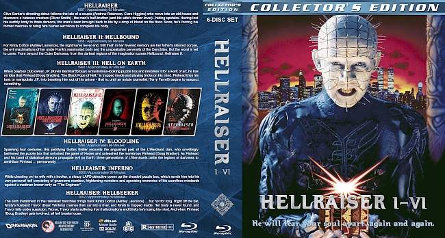 Hellraiser I-VI (1987-2002) R1 Custom Blu-Ray Covers 