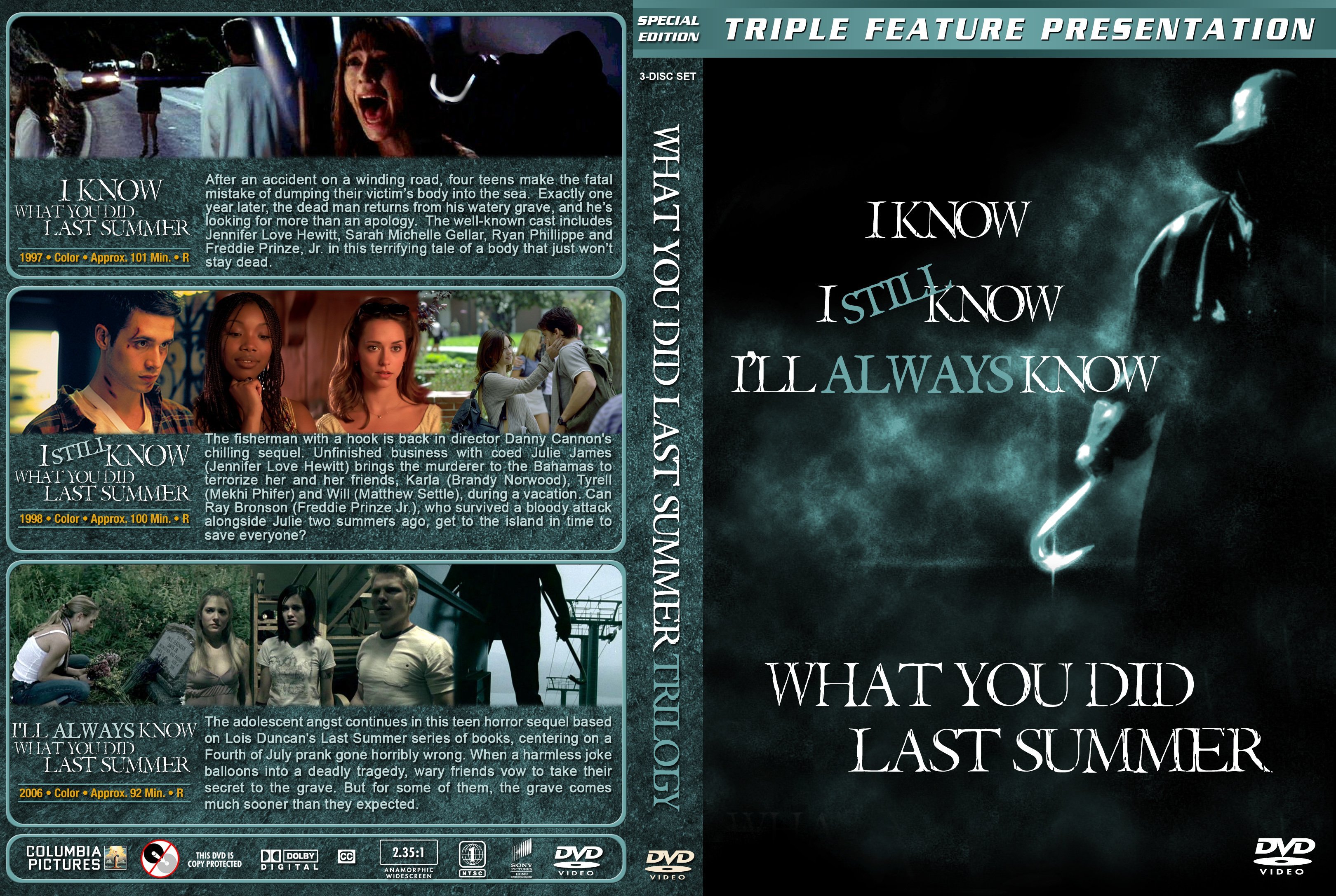 I Know I Still Know I Ll Always Know What You Did Last Summer Triple Feature 1997 06 R1 Custom Cover Dvd Covers And Labels