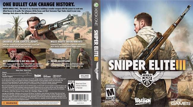 Sniper Elite 3  XBOX ONE USA Cover 