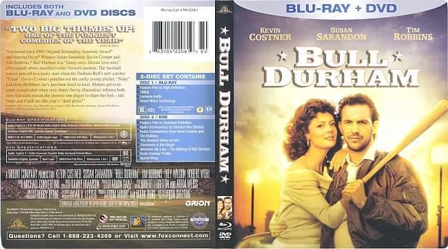 Bull Durham (1988) Blu-Ray Cover & Labels 
