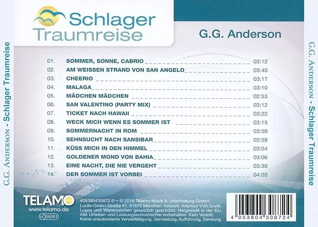 G.G. Anderson – Schlager Traumreise (2016) Retail CD Cover 