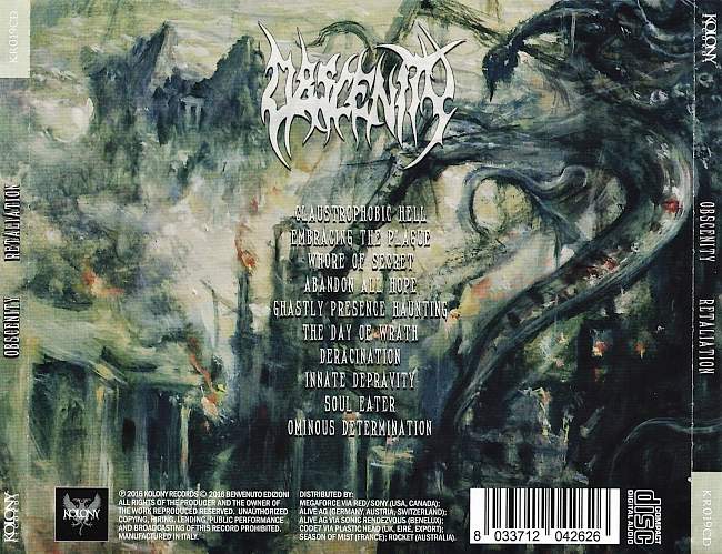 Obscenity – Retaliation (2016) Retail CD Cover 