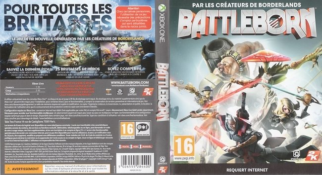 BattleBorn (2016) XBOX ONE French Cover &Label 