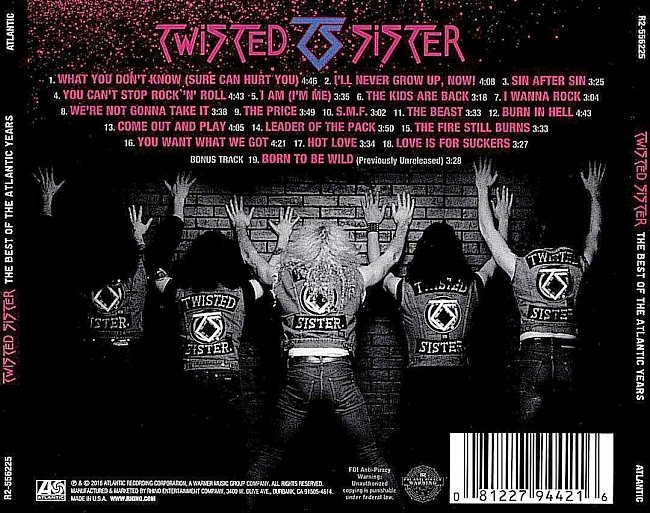 Twisted Sister – The Best of The Atlantic Years (2016) CD Cover 