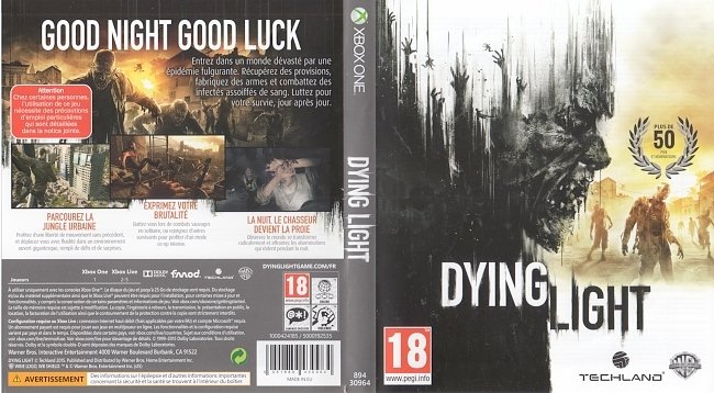 Dying Light  XBOX ONE French Cover & Label 